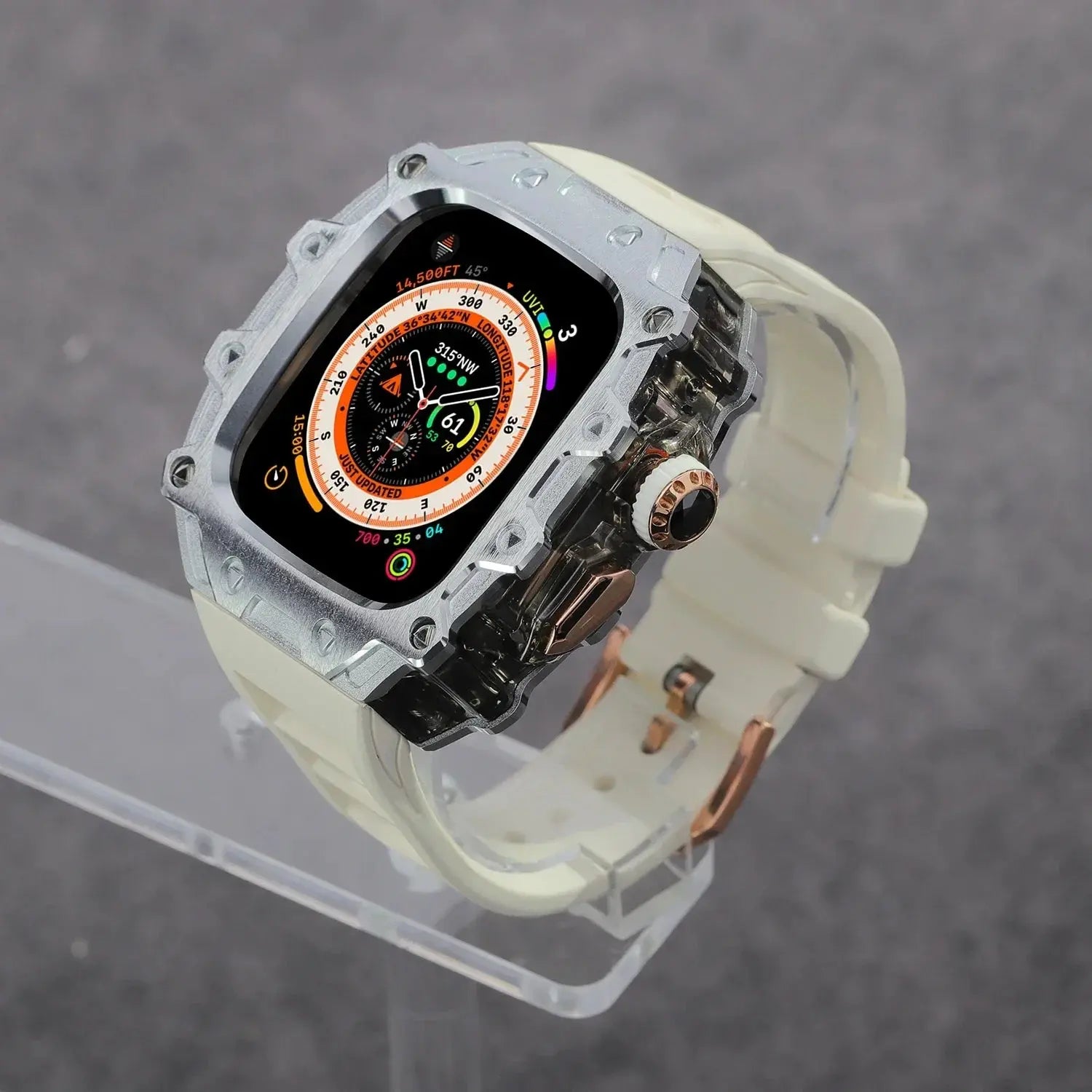 Titanium Alloy Case and Fluorubber Band Combo for Apple Watch Ultra and Ultra 2 - Pinnacle Luxuries