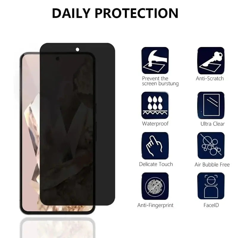 Anti-spy Full Glue Screen protector For Google Pixel 8 Pro 3D Privacy Tempered Glass For Pixel 8 Pixel 9 9 Pro Protective Glass Pinnacle Luxuries