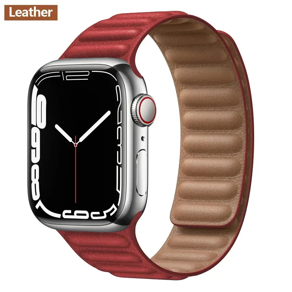 Luxe Leather Loop & Silicone Magnetic Bands for Apple Watch Series 9 & Ultra 2 - Pinnacle Luxuries