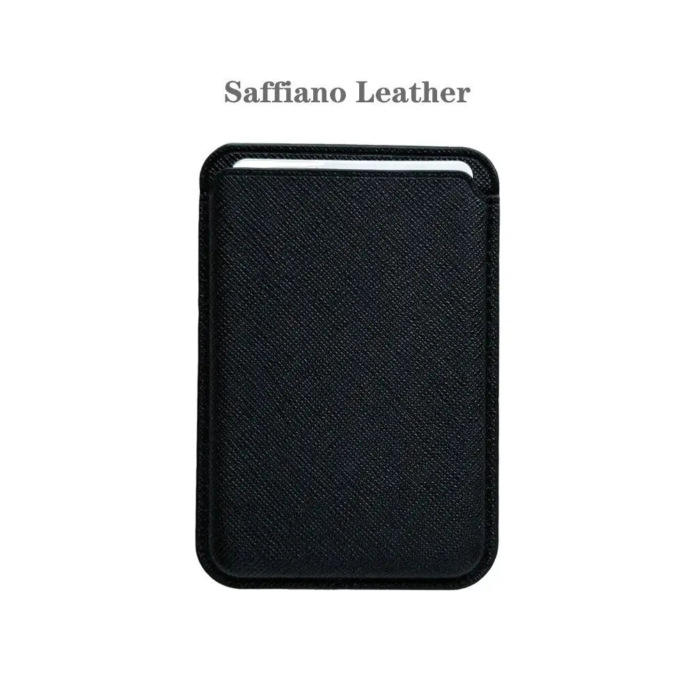Luxury M Saffiano Leather Card Holder for Iphone 15 14 13 12 Mag Safe Wallet for Phone Accessories Strong Magnetism Suction Type Pinnacle Luxuries