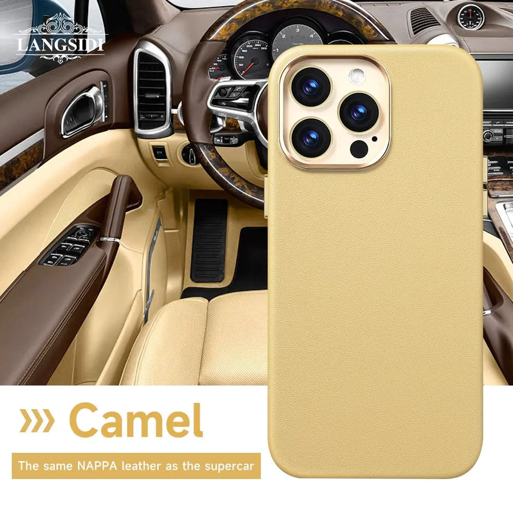 Pinnacle Luxuries Pinnacle Luxuries Nappa Leather MagSafe Compatible Case For iPhone