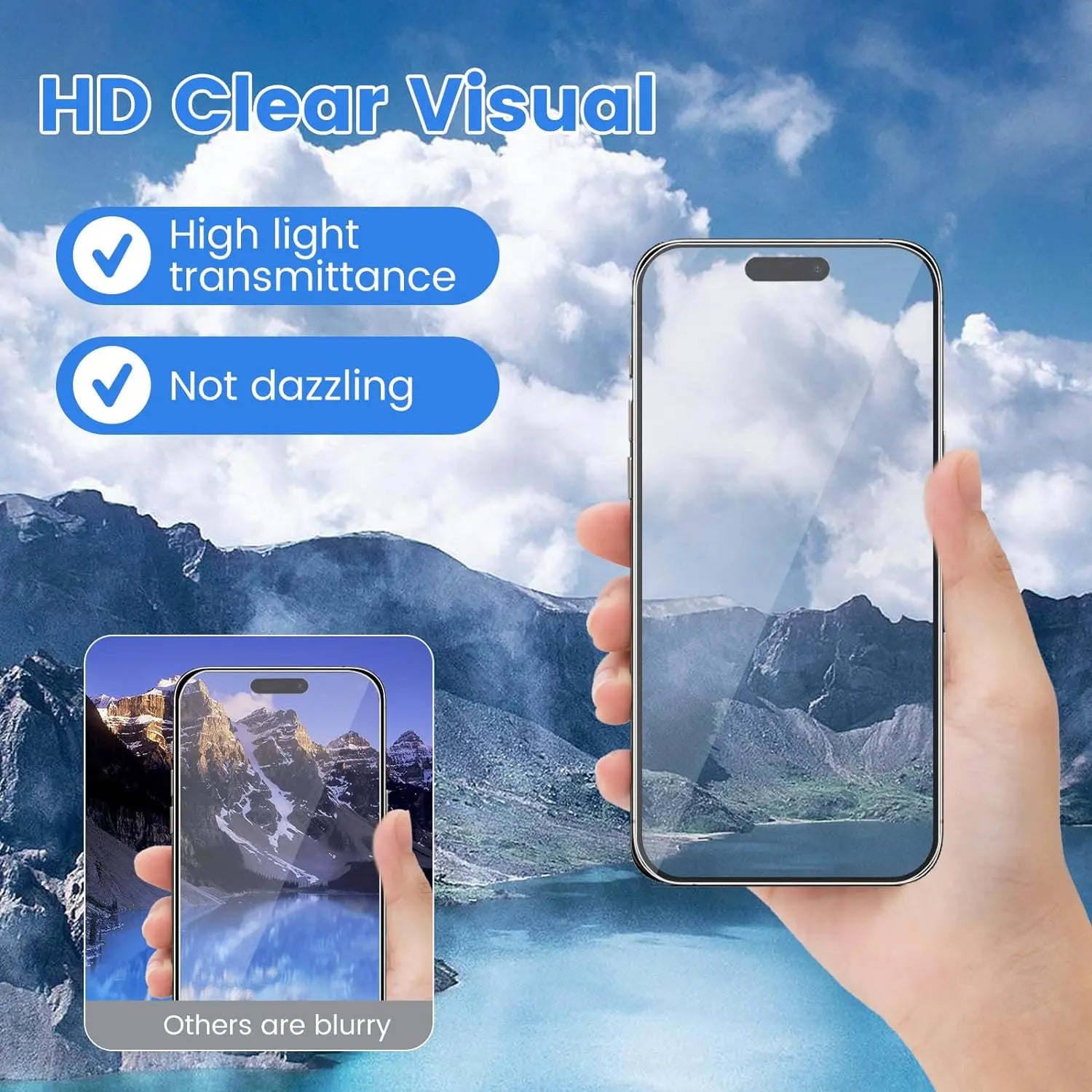 for iPhone 15 14 13 12 11 Pro Max Screen Protector, Tempered Glass Screen Protector Dynamic Island Compatible HD 9H Hardness Pinnacle Luxuries