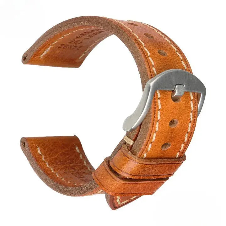 Hand Stitched Genuine Leather 20mm Band For Samsung Watch - Pinnacle Luxuries