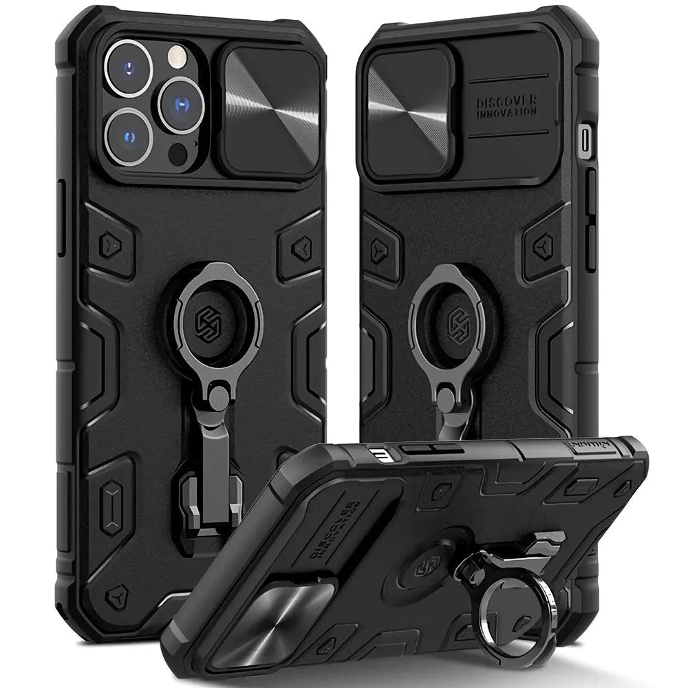 Cam Shield 360 Armor Kickstand Case For iPhone 14 - Pinnacle Luxuries