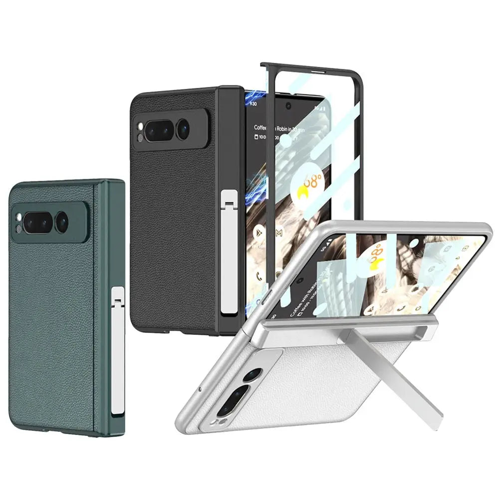 FlexKick ProShield Leather Case For Pixel Fold Phone Pinnacle Luxuries