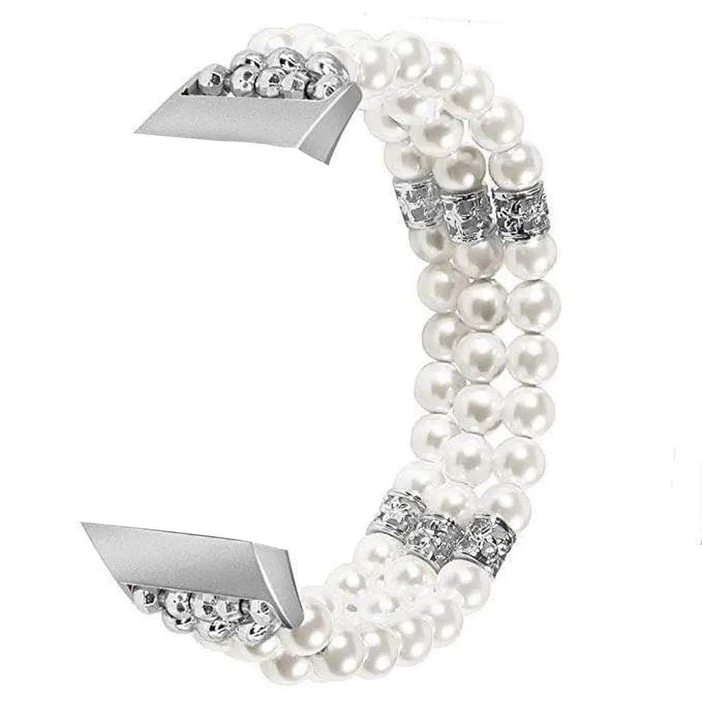 Fitbit Charge 3 & 4 Pristine Pearl Beads Bracelet Band - Pinnacle Luxuries