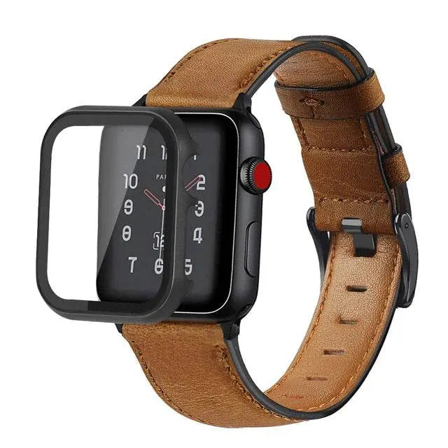 American Spartan Genuine Leather Apple Watch Band And Steel Case - Pinnacle Luxuries