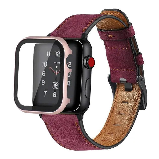 American Spartan Genuine Leather Apple Watch Band And Steel Case - Pinnacle Luxuries