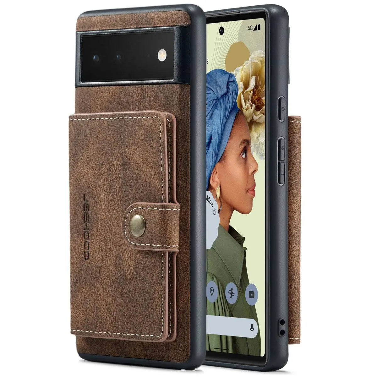 Custom Vintage Leather Wallet Case For Google Pixel 6 / 6 Pro - Pinnacle Luxuries