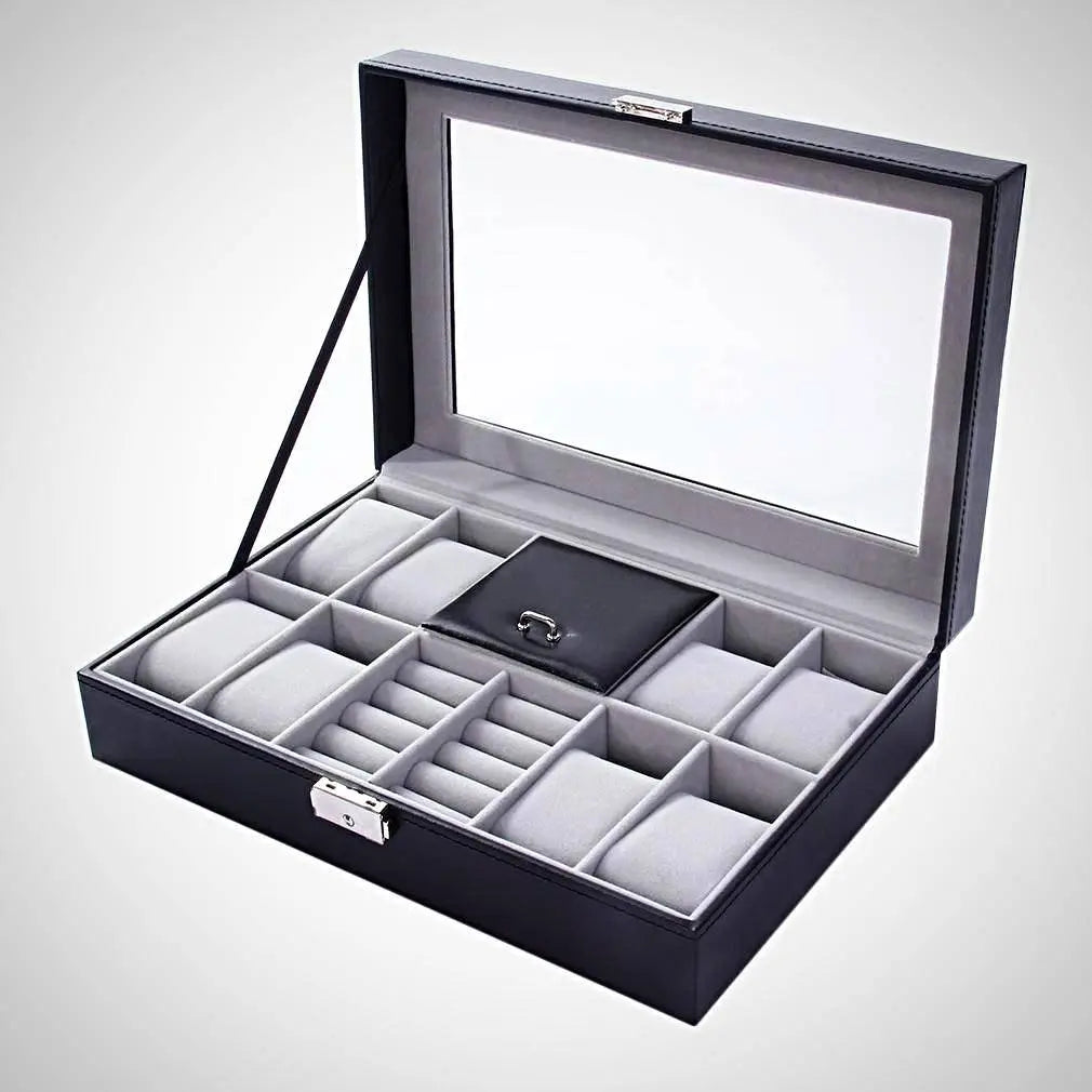 Leather Watch & Jewelry Display Case - Pinnacle Luxuries